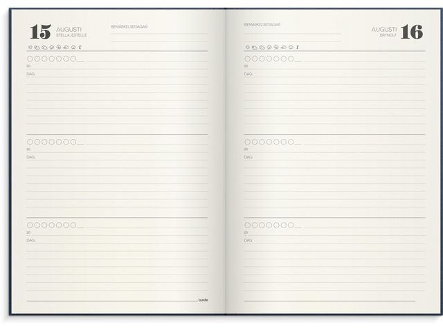 10-årsdagbok mörkgrå linnetextil