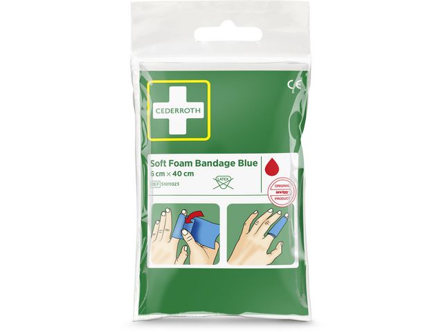 Plåster CEDERROTH SoftFoam 6x40cm blå