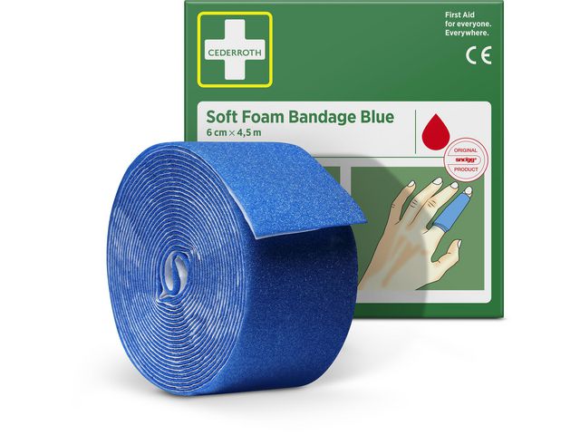 Plåster CEDERROTH SoftFoam 6x40cm blå