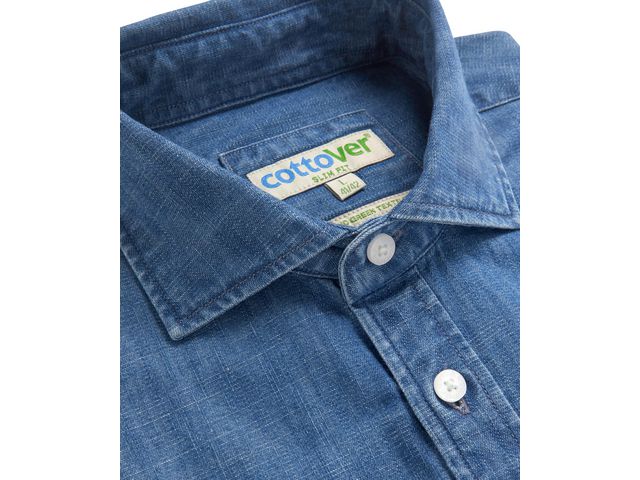Skjorta slim fit COTTOVER Denim GOTS 2XL