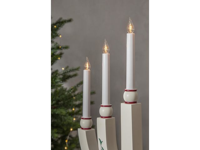 Elljusstake 5 ljus 35x61cm trä vit