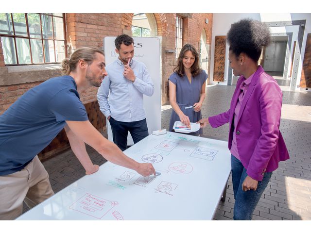 Whiteboard NOBO MoveMeet orange 180x90cm