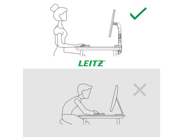Monitorarm LEITZ Ergo Dubbel grå