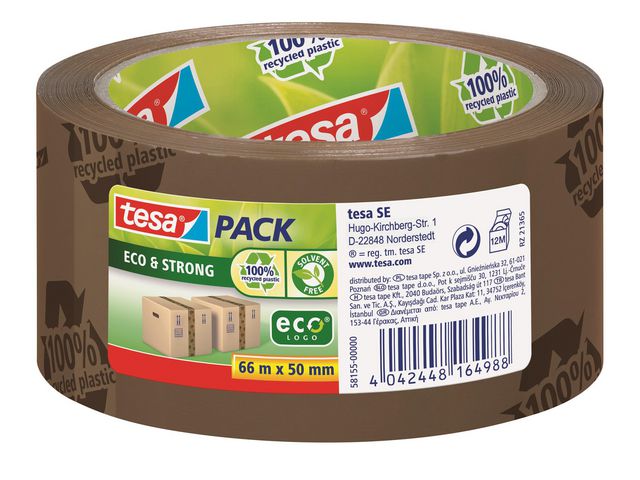 Packtejp TESA Eco Str.50mmx66m brun logo