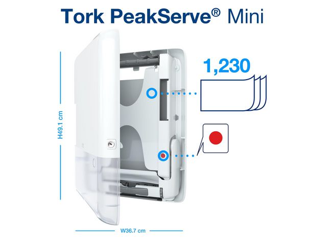 Dispenser TORK H5 PeakServe Mini vit