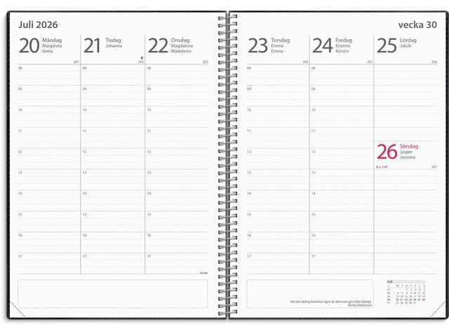 Kalender Study Twist svart A5 25/26