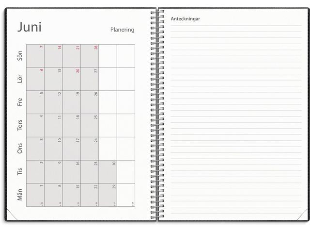 Kalender Study Twist svart A5 25/26