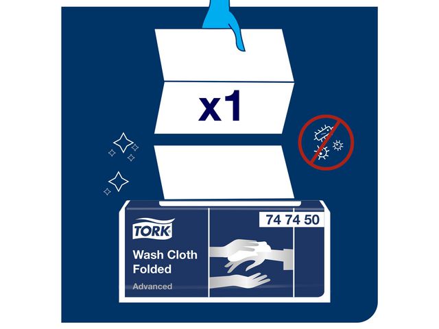 Tvättlapp TORK Adv 6-lag vit 1600/fp