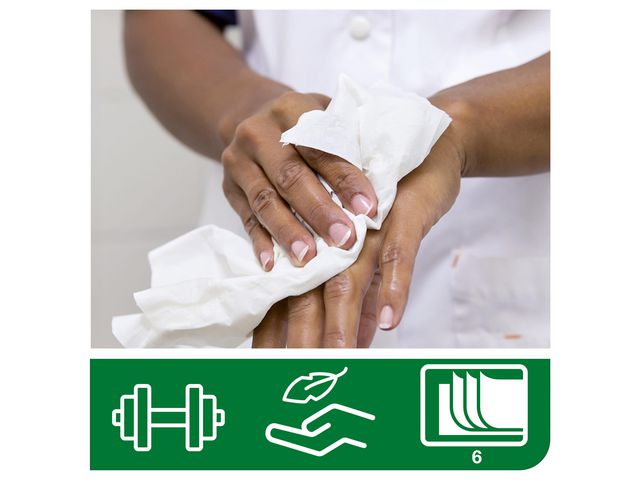 Tvättlapp TORK Adv 6-lag vit 1600/fp