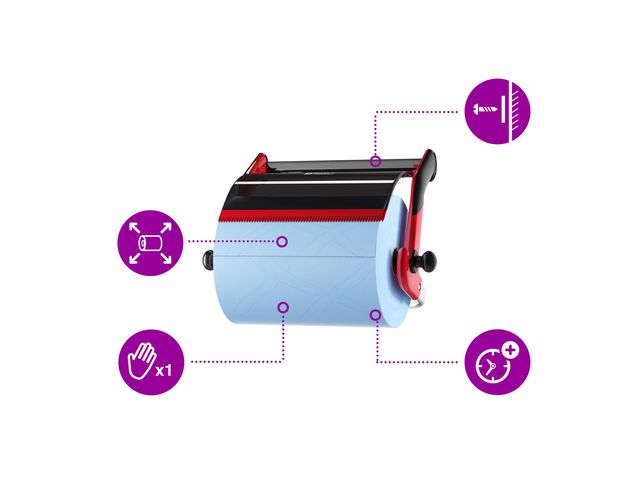 Dispenser TORK W1 Väggställ röd