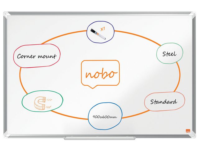 Whiteboard NOBO premium stål 90x60cm
