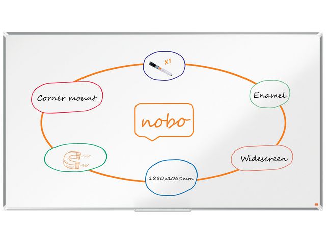 Whiteboard NOBO premium emalj 85'