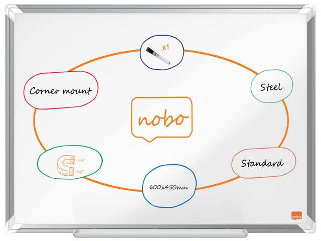Whiteboard NOBO premium stål 60x45cm