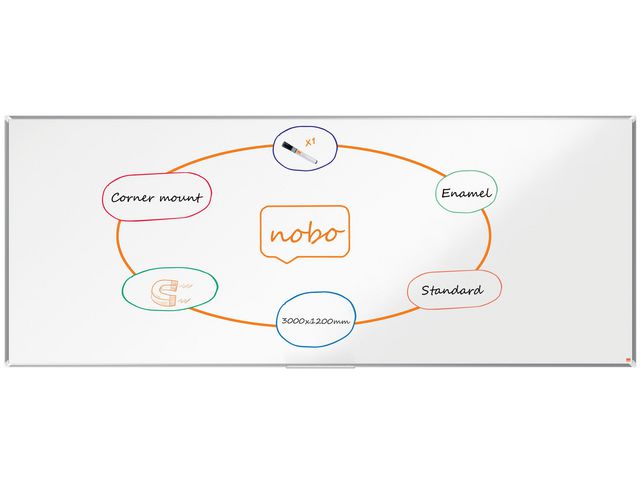 Whiteboard NOBO premium emalj 300x120cm