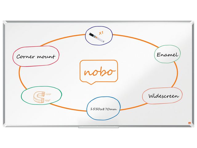 Whiteboard NOBO premium emalj 70'