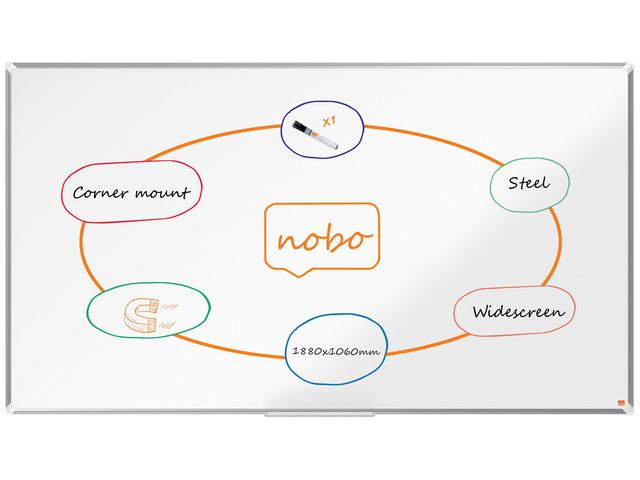Whiteboard NOBO premium stål 85'