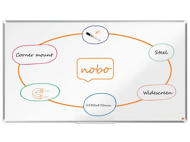 Whiteboard NOBO premium stål 70'