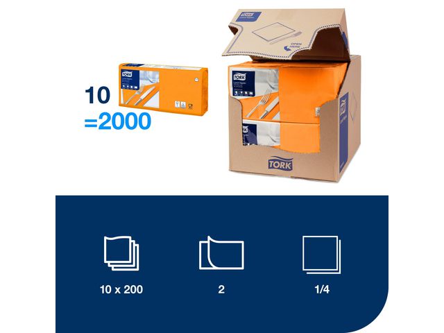 Servett TORK Lunch 2-lags orange 200/fp