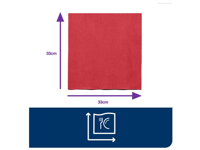 Servett TORK Lunch 2-lags röd 200/fp