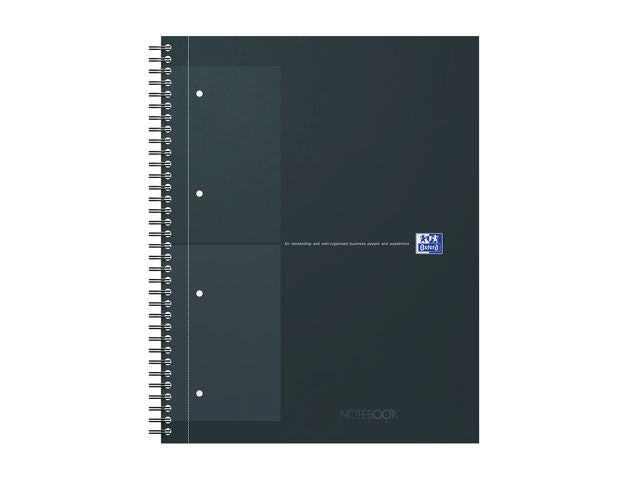 Kollegieblock Oxford Int.A4+ rut. svart