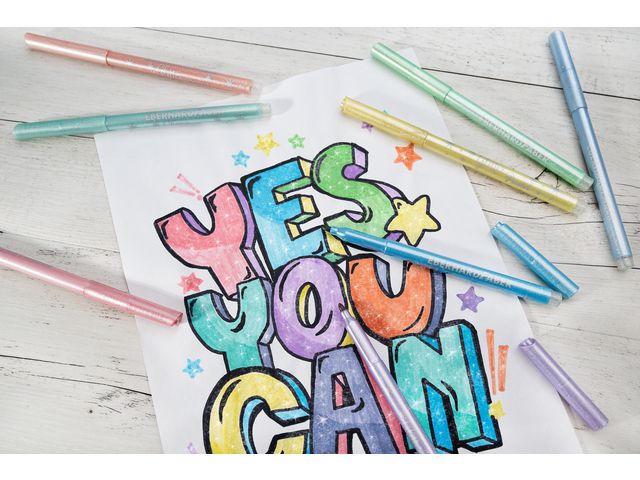 Fiberpenna FABER Glitter pastel 8/fp