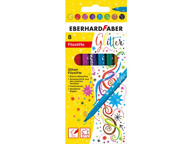 Fiberpenna FABER CASTELL Glitter 8/fp