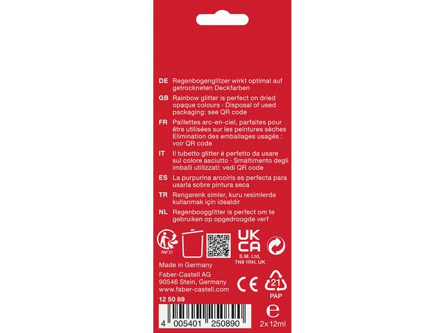 Glitterfärg FABER Rainbow 2 x12 ml
