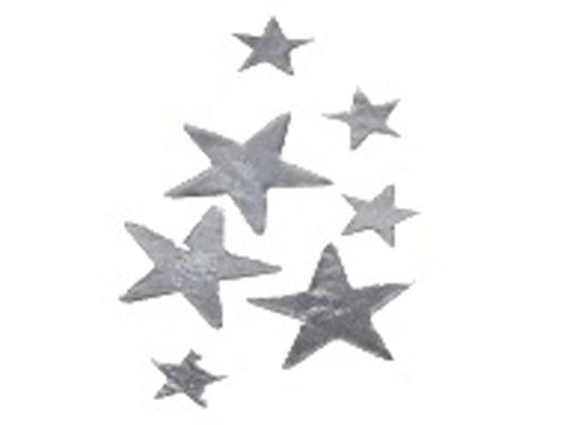 Stickers stjärnor silver 13mm 288/fp
