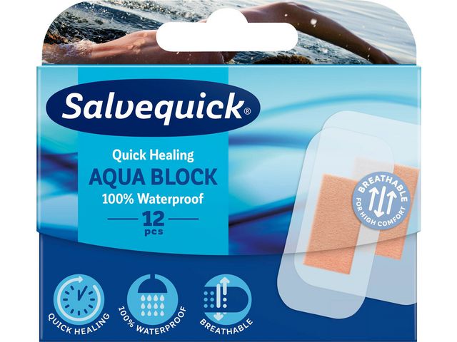 Plåster SALVEQUICK Aqua block 12/fp