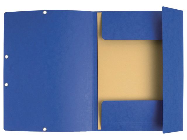 Gummibandsmapp kartong 3-kl A4 blå