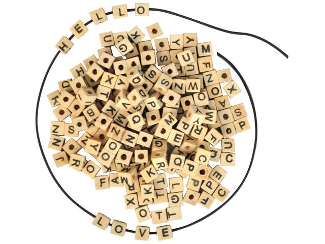 Träpärlor bokstäver 300/fp