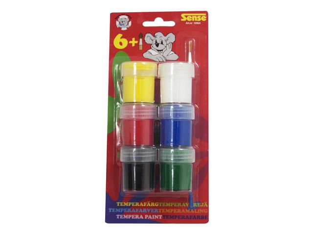 Temperafärg 6 färger med pensel