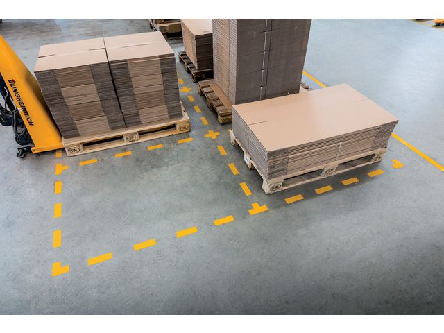 Golvmarkering L-form gul 10/fp