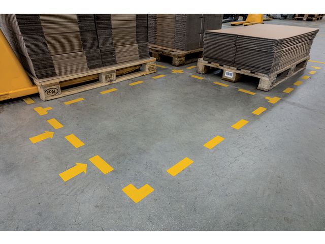 Golvmarkering L-form gul 10/fp