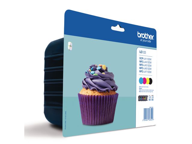 Bläckpatron BROTHER LC123 4 färger 4/fp
