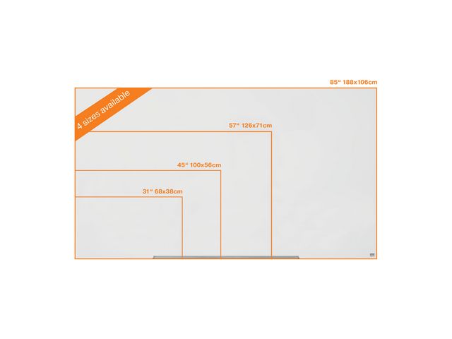 Glastavla NOBO 57' Widescreen vit