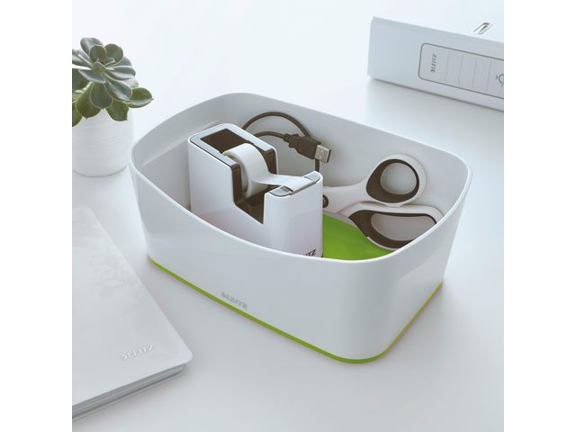 Tejpdispenser m tejp WOW vit/grön