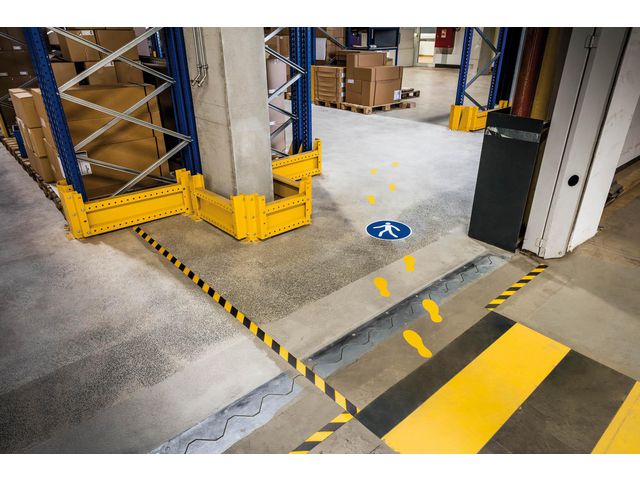 Golvmarkering Fotavtryck gul 5par/fp