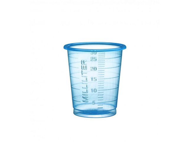 Medicinbägare Eco 30ml smal blå 90/fp