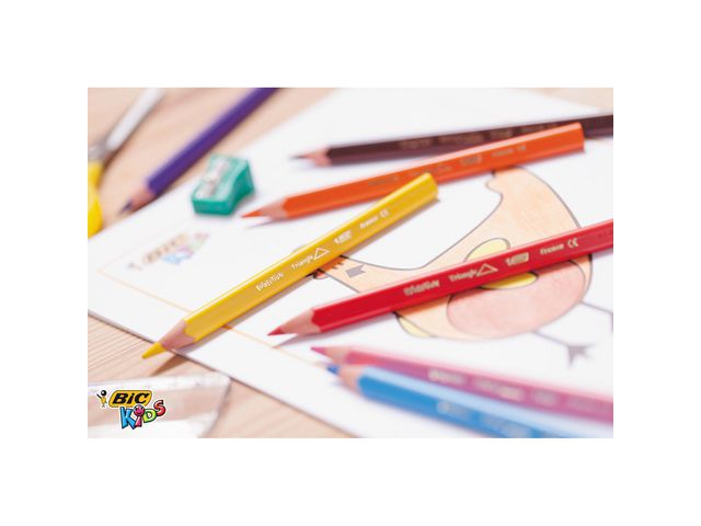 Färgpennna BIC Kids triangel 12 färger
