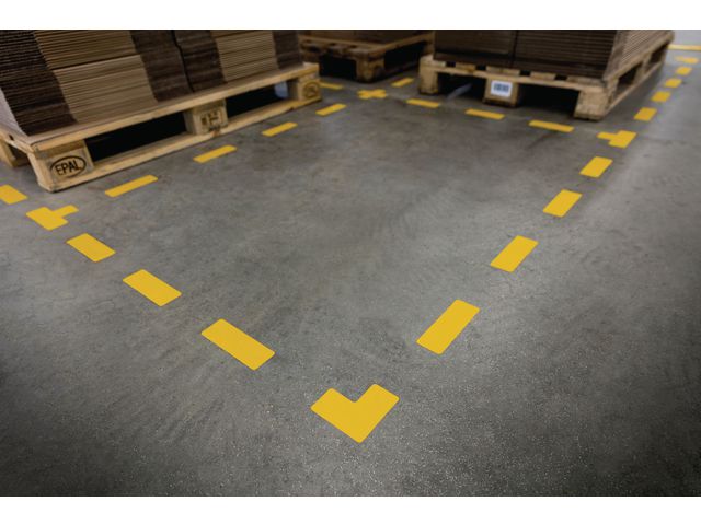 Golvmarkering L-form gul 10/fp