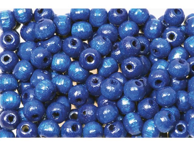 Träpärla 8 mm blå 200/fp