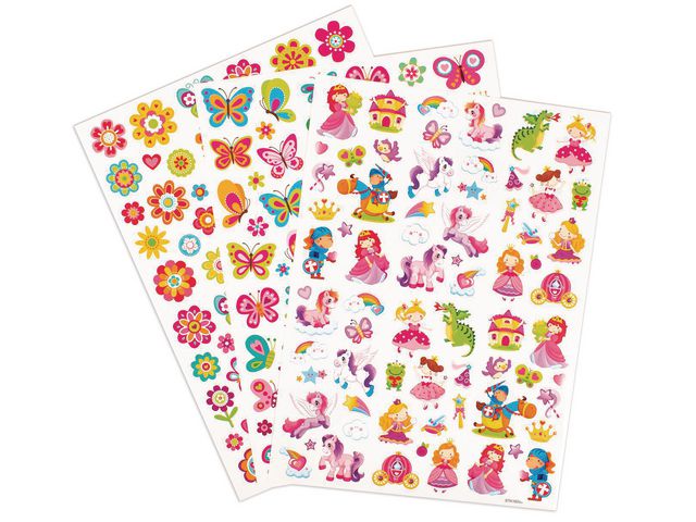 Stickers sagor, fjärilar och blommor