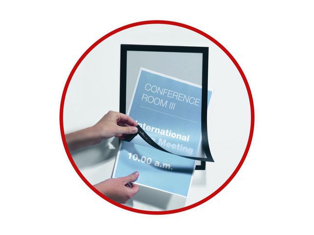 Magnetram självh.DURAFRAME A4 svart 2/fp