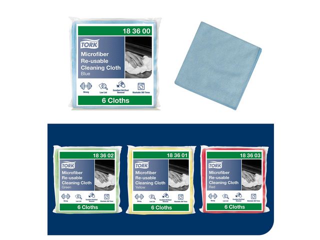 Microfiberduk TORK 30,5x30,5cm blå 6/fp