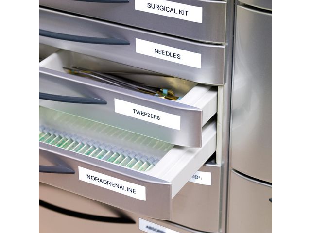 Tape DYMO D1 19mm perm. svart på vit