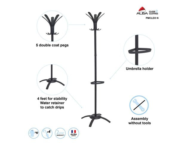 Klädhängare ALBA Cleo svart