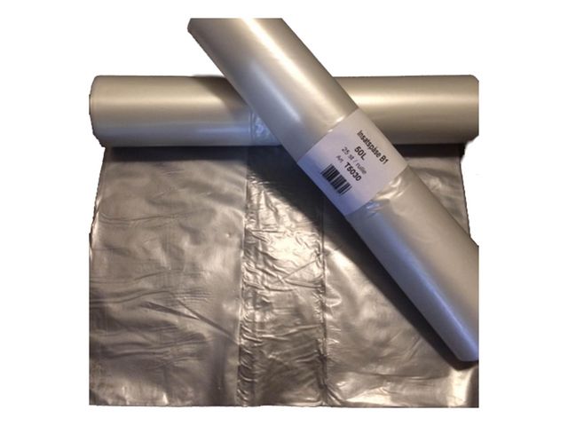 Avfallspåse B1 50L 30my transp 25/rl