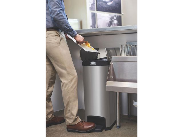 Papperskorg RUBBERMAID Slim Jim 50L stål