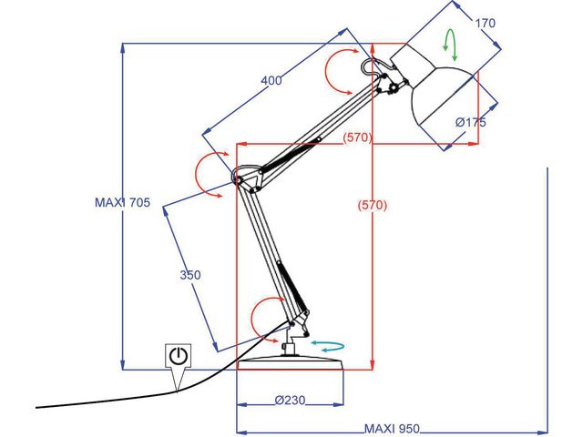 Bordslampa ALUMINOR Calypsa Led svart
